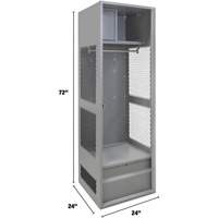 Gear Locker, Steel, 24" W x 24" D x 72" H, Grey Auto-Cam