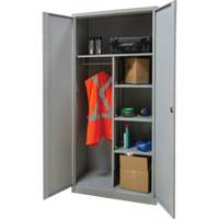 Armoire de rangement combin&eacute;e, 36" la x 18" p x 72" h, Gris Auto-Cam