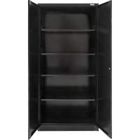 Armoire de rangement Hi-Boy, Acier, 4 Tablettes, 72" h x 36" la x 18" P, Noir Auto-Cam