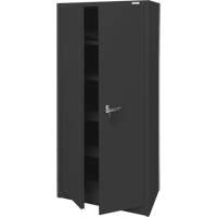 Armoire d'entreposage, Acier, 4 Tablettes, 66" h x 30" la x 15" P, Noir Auto-Cam