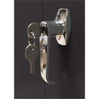 Armoire d'entreposage, Acier, 4 Tablettes, 66" h x 30" la x 15" P, Noir Auto-Cam