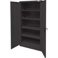 Storage Cabinet, Steel, 4 Shelves, 78" H x 36" W x 24" D, Black Auto-Cam