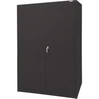 Storage Cabinet, Steel, 4 Shelves, 78" H x 48" W x 24" D, Black Auto-Cam