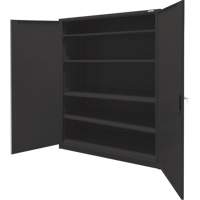 Storage Cabinet, Steel, 4 Shelves, 78" H x 48" W x 24" D, Black Auto-Cam
