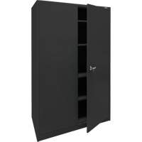 Storage Cabinet, Steel, 4 Shelves, 78" H x 48" W x 24" D, Black Auto-Cam