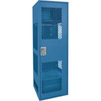 Gear Locker with Door, Steel, 24" W x 18" D x 72" H, Dark Blue Auto-Cam