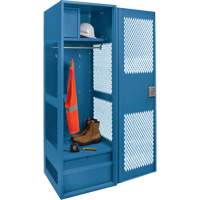Gear Locker with Door, Steel, 24" W x 18" D x 72" H, Dark Blue Auto-Cam