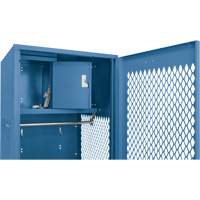 Gear Locker with Door, Steel, 24" W x 18" D x 72" H, Dark Blue Auto-Cam
