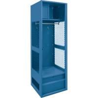 Gear Locker, Steel, 24" W x 18" D x 72" H, Dark Blue Auto-Cam