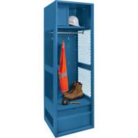 Gear Locker, Steel, 24" W x 18" D x 72" H, Dark Blue Auto-Cam