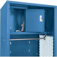 Gear Locker, Steel, 24" W x 18" D x 72" H, Dark Blue Auto-Cam