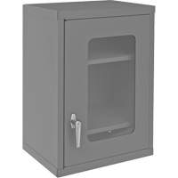 Armoire de rangement murale avec portes transparentes, 26-15/16" h x 18-1/8" la x 13-11/16" p, 2 tablettes, Acier, Gris Auto-Cam