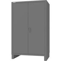 Armoire avec portes encastr&eacute;es en panneau perfor&eacute;, Acier, 4 Tablettes, 78" h x 48" la x 30" P, Gris Auto-Cam