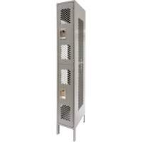Casiers ventil&eacute;s, 2 niveaux, 12" x 18" x 78", Acier, Gris, D&eacute;mont&eacute;, Perfor&eacute; Auto-Cam