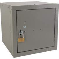 Stackable Cube Locker, 12" x 12" x 12", Steel, Grey, Knocked Down Auto-Cam