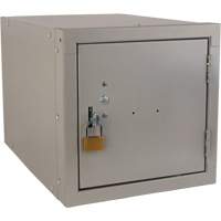 Stackable Cube Locker, 12" x 18" x 12", Steel, Grey, Knocked Down Auto-Cam
