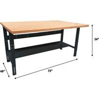 Industrial Modular Workbench, 1000 lbs. Cap., 72" W x 48" D Auto-Cam