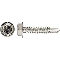 Drill-X Self-Drilling Hex Washer, #14 x 1" L, Zinc Plated Auto-Cam