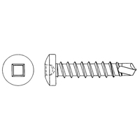 Self Drill Pan Head Screws, #8 x 1" L, Zinc Plated Auto-Cam