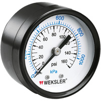 Dry Pressure Gauge, 1-1/2" , 0 - 160 psi, Back Mount, Analogue Auto-Cam