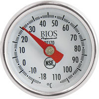 1" Dial Thermometer Celsius Only with Calibration Sleeve, Contact, Analogue, 0.4-230°F (-18-110°C) Auto-Cam