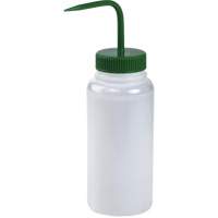 Wide-Mouth Polyethylene Wash Bottle with Green Polypropylene Cap Auto-Cam