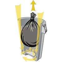 Contenants ronds Brute, Poly&eacute;thyl&egrave;ne, 44 gal. US Auto-Cam