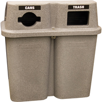 Recycling Containers Bullseye, Curbside, Plastic, 2 x 22 US gal. Auto-Cam