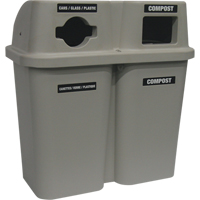 Recycling Containers Bullseye, Curbside, Plastic, 2 x 22 US gal. Auto-Cam