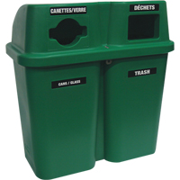 Recycling Containers Bullseye, Curbside, Plastic, 2 x 22 US gal. Auto-Cam