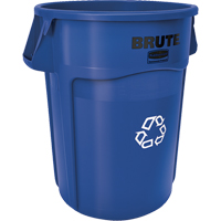 Contenants ronds pour le recyclage BRUTE, Vrac, Plastique, 44 gal. US Auto-Cam