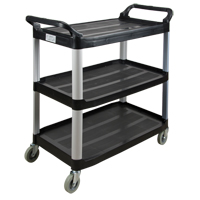 Utility Cart, 3 Tiers, 19-3/4" x 37-1/2" x 40-1/4", 250 lbs. Capacity Auto-Cam