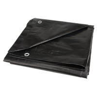 Tarp, Light Industrial Duty, Black, 6' x 8' x 8 mils Auto-Cam