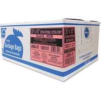 Industrial Garbage Bags, X-Strong, 50" W x 35" L, 1.17 mils, Black Auto-Cam