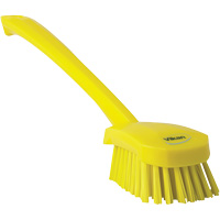 Long Handle Brush, Stiff Bristles, 16-3/10" Long, Yellow Auto-Cam