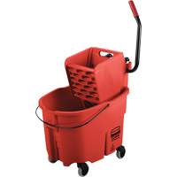Ensemble de seau pour vadrouille et essoreuse WaveBrake, Pression lat&eacute;rale, 8,75 gal. US (35 pintes), Rouge Auto-Cam