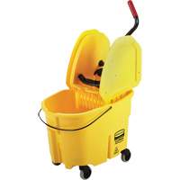 WaveBrake&reg; Mop Bucket & Wringer Combo Pack, Down Press, 8.75 US Gal.(35 Quart), Yellow Auto-Cam