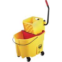WaveBrake&reg; Mop Bucket & Wringer Combo Pack, Side Press, 8.75 US Gal.(35 Quart), Yellow Auto-Cam