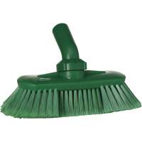 Angle-Adjustable Water-Fed Washing Brush, Soft Bristles, 9-1/4" Long, Green Auto-Cam