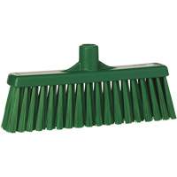 Upright Broom Head, Medium Bristles, 12", Polyester, Green Auto-Cam