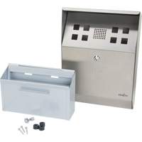 Smoking Receptacle, Wall-Mount, Stainless Steel, 1.6 Litres Capacity, 13-4/5" Height Auto-Cam