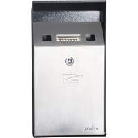Smoking Receptacle, Wall-Mount, Stainless Steel, 1 Litre Capacity, 11-4/5" Height Auto-Cam