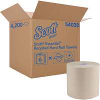 Essential 100% Recycled Brown Hard Roll Towels, 1 Ply, Standard, 700' L Auto-Cam