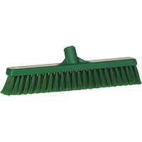 Fine Particle Push Broom, Fine/Split Bristles, 16-1/4", Polypropylene, Green Auto-Cam