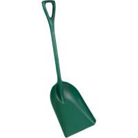 One-Piece Metal Detectable Shovel, 13-3/4" x 17" Blade, 42-1/2" Length, Plastic, Green Auto-Cam