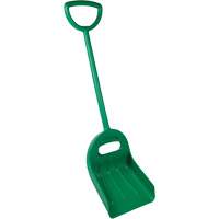 Double Grip Wide Shovel, 14" x 18" Blade, 47-1/2" Length, Plastic, Green Auto-Cam