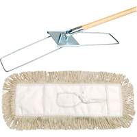 Break-Ezy Dust Mop System, Tie-On Style, Cotton, 48" L x 3-1/2" W Auto-Cam