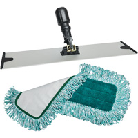 Dust Mop Pad & Frame, Hook and Loop Style, Polyester, 18" L x 5-3/4" W Auto-Cam