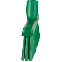 Dustpan Broom with Angled Thread, Medium Bristles, 10", Polyester, Green Auto-Cam