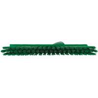 Dustpan Broom with Angled Thread, Medium Bristles, 10", Polyester, Green Auto-Cam